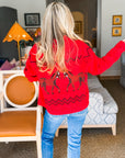 Horse Knit Sweater-Red