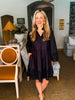Eyelet Love Mini Dress-Black