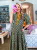 Pretty And Poised Floral Midi Dress-Green