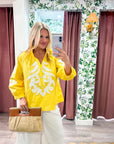 Blush Peony Top-Yellow
