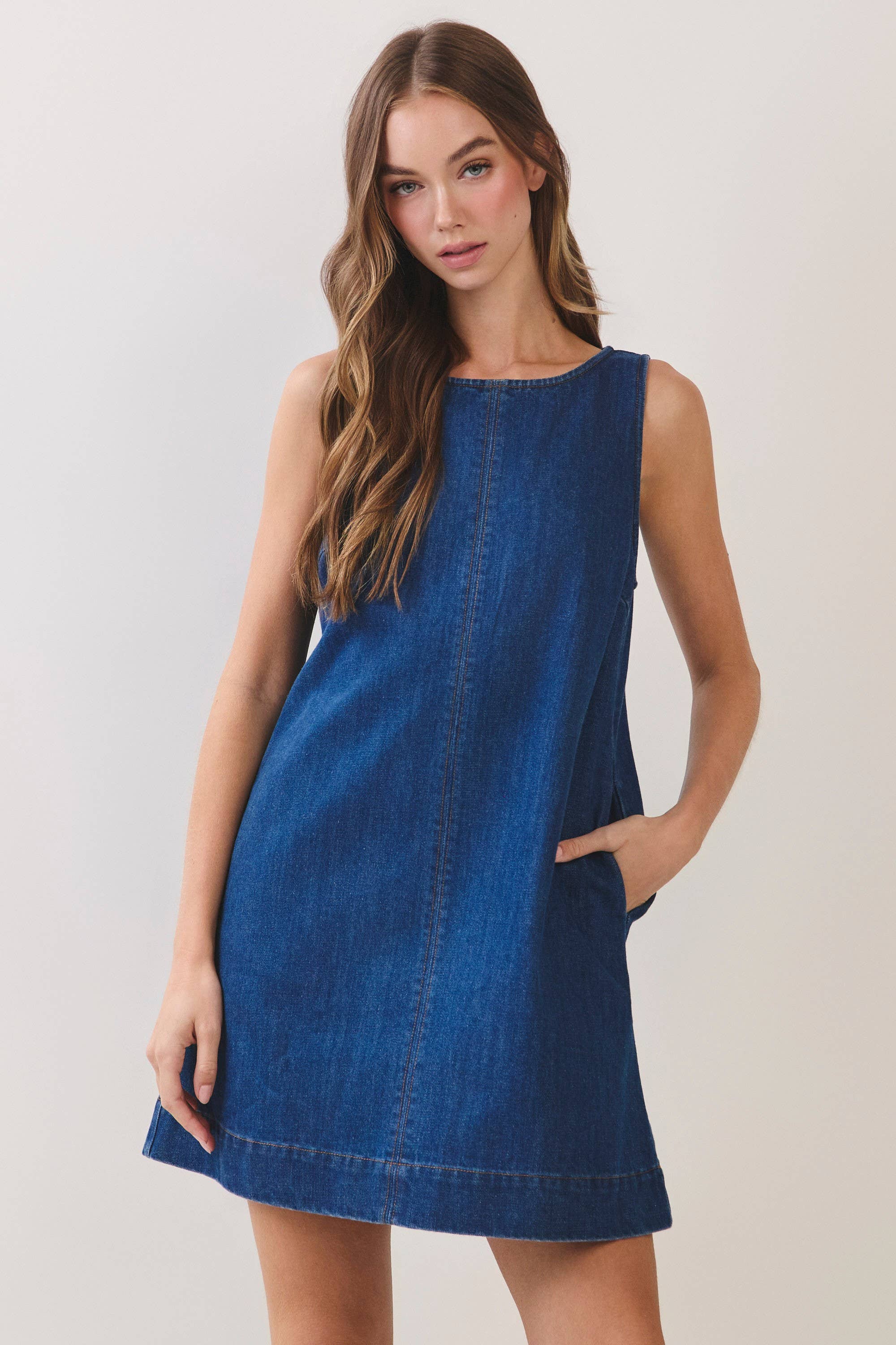 Out &amp; About Denim Mini Dress