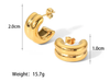 Puffy Double Hoop Earring- Gold