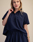 Better Basic Collared Top-Navy