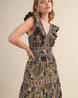 PREORDER: Sweet Spell Floral Midi Dress-Navy
