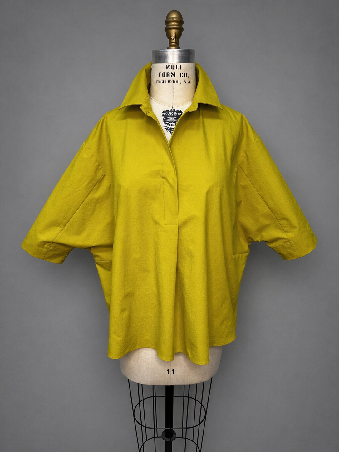 Kaia Oversized Button Down Top-Citron