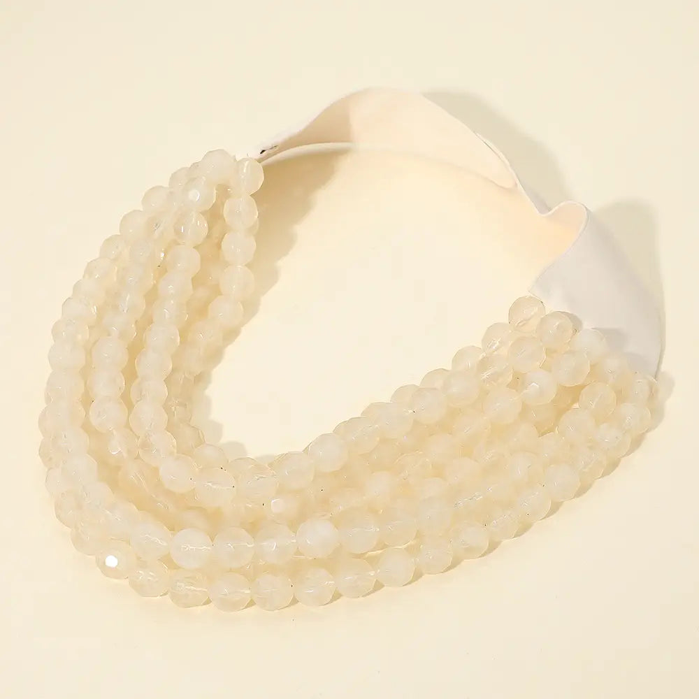 PREORDER: Chunky Beaded Necklace-White