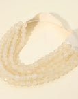 Chunky Beaded Necklace-White