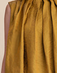 Estelle Pleated Balloon Top-Mustard