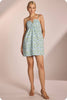 Botanical Brunch Mini Dress-Blue