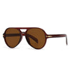 Modern Round Sunglasses-Brown