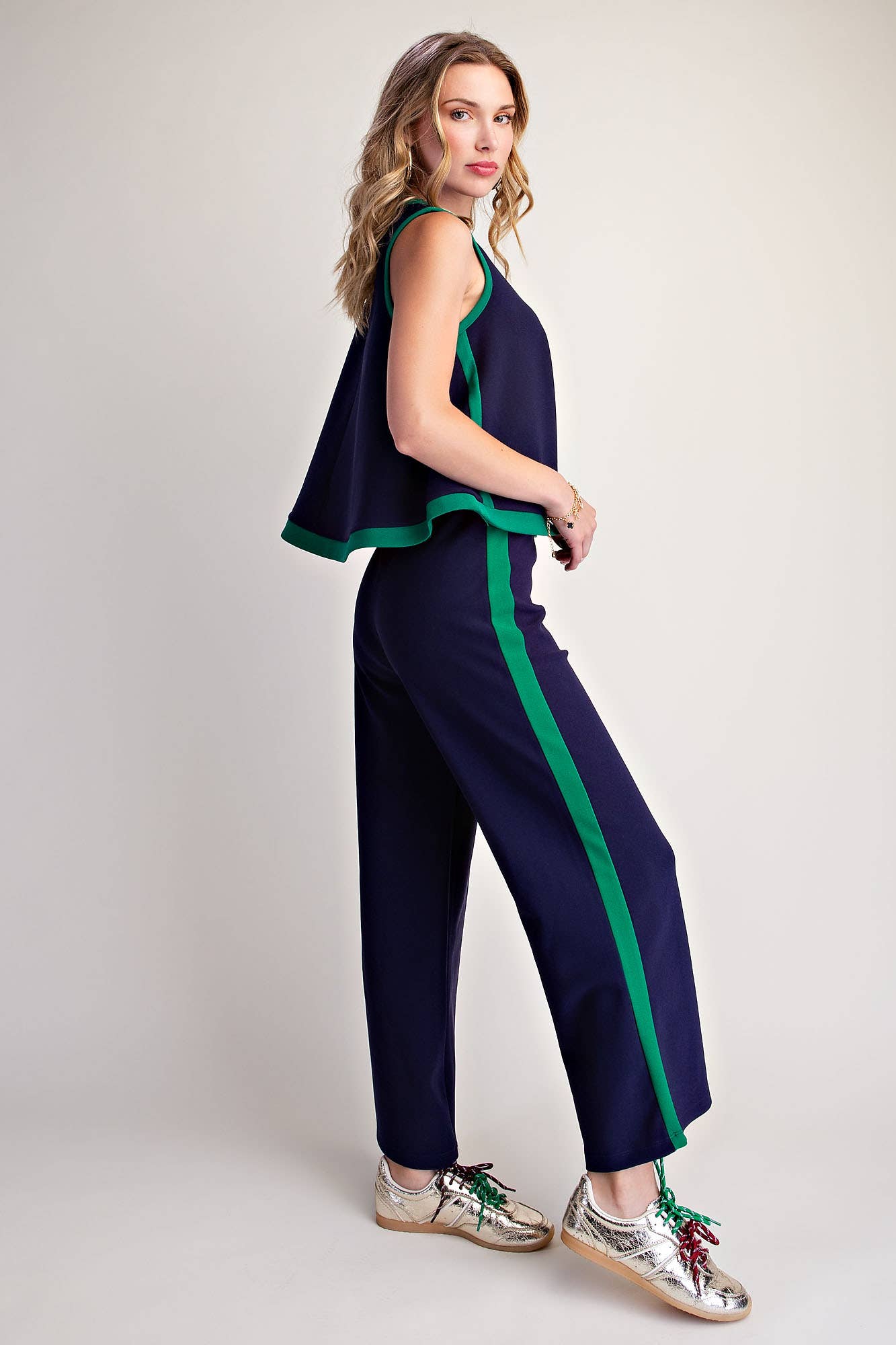 Soft Motion Knit Top-Navy