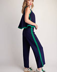 Soft Motion Knit Top-Navy