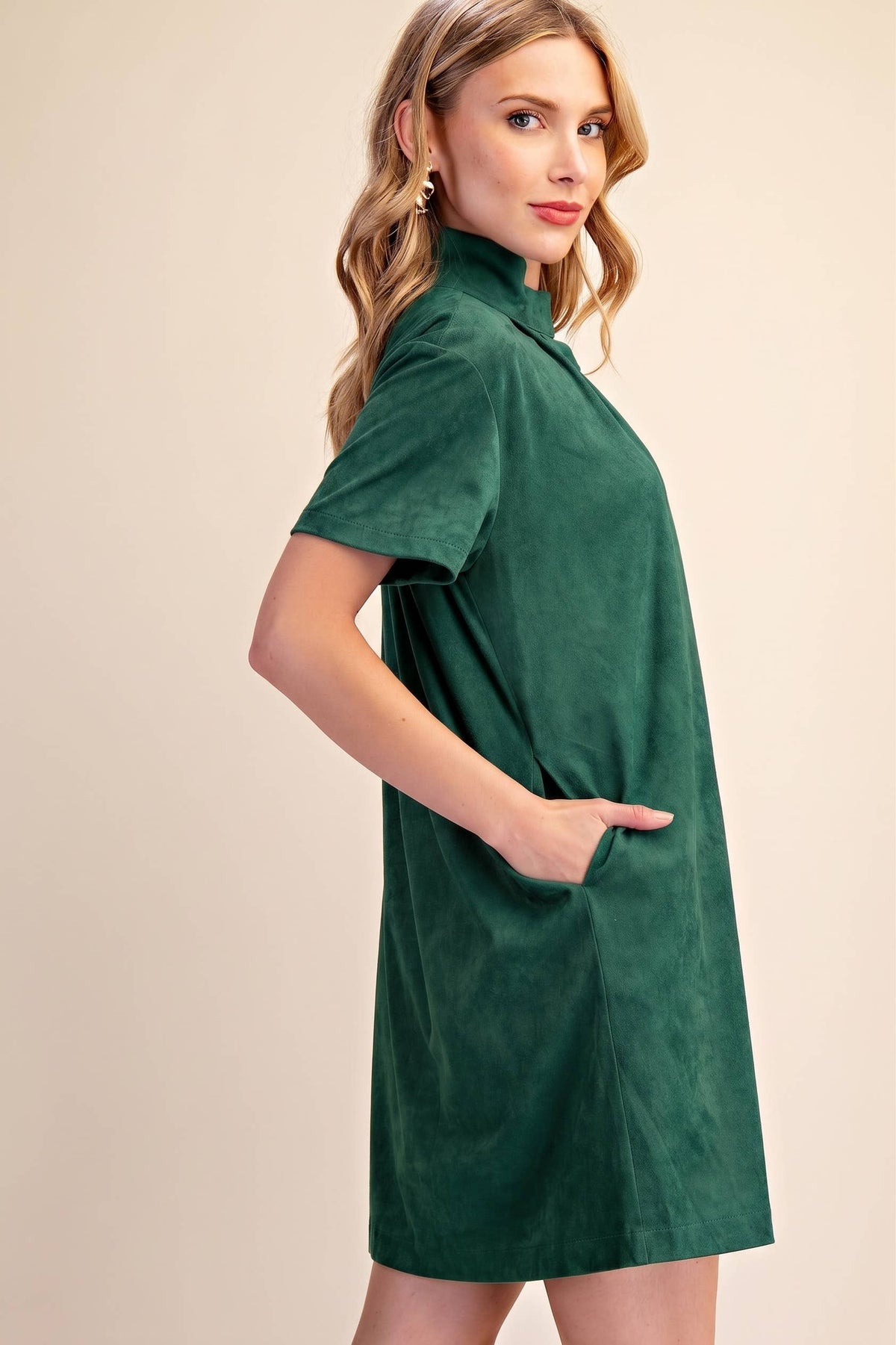 Margaux Mini Dress-Hunter Green
