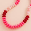Ombre Oval Disk Beaded Necklace-Fuchsia