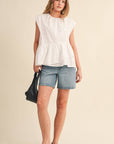 Sunday Melody Peplum Top-Off White