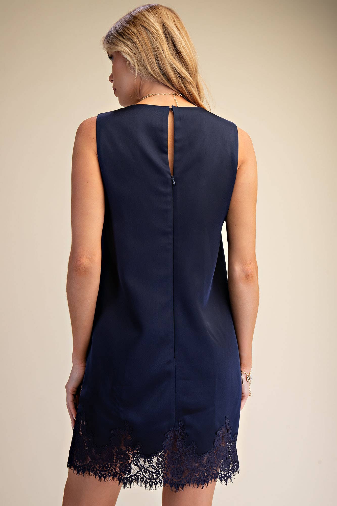 Romantic Evening Mini Dress-Navy