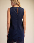 Romantic Evening Mini Dress-Navy