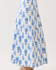 Blue Flax Floral Maxi Skirt