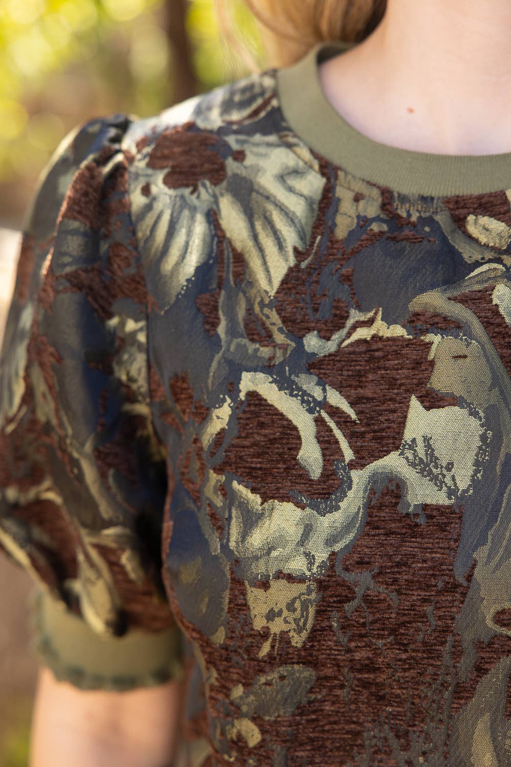 Floral Sketch Jacquard Top