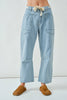Easy Go Barrel Pants-Light Jacquard