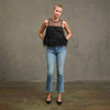 Luxe Grid Feather Top