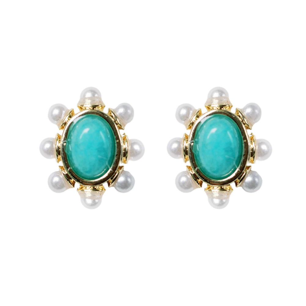Turquoise Glam Stud Earrings