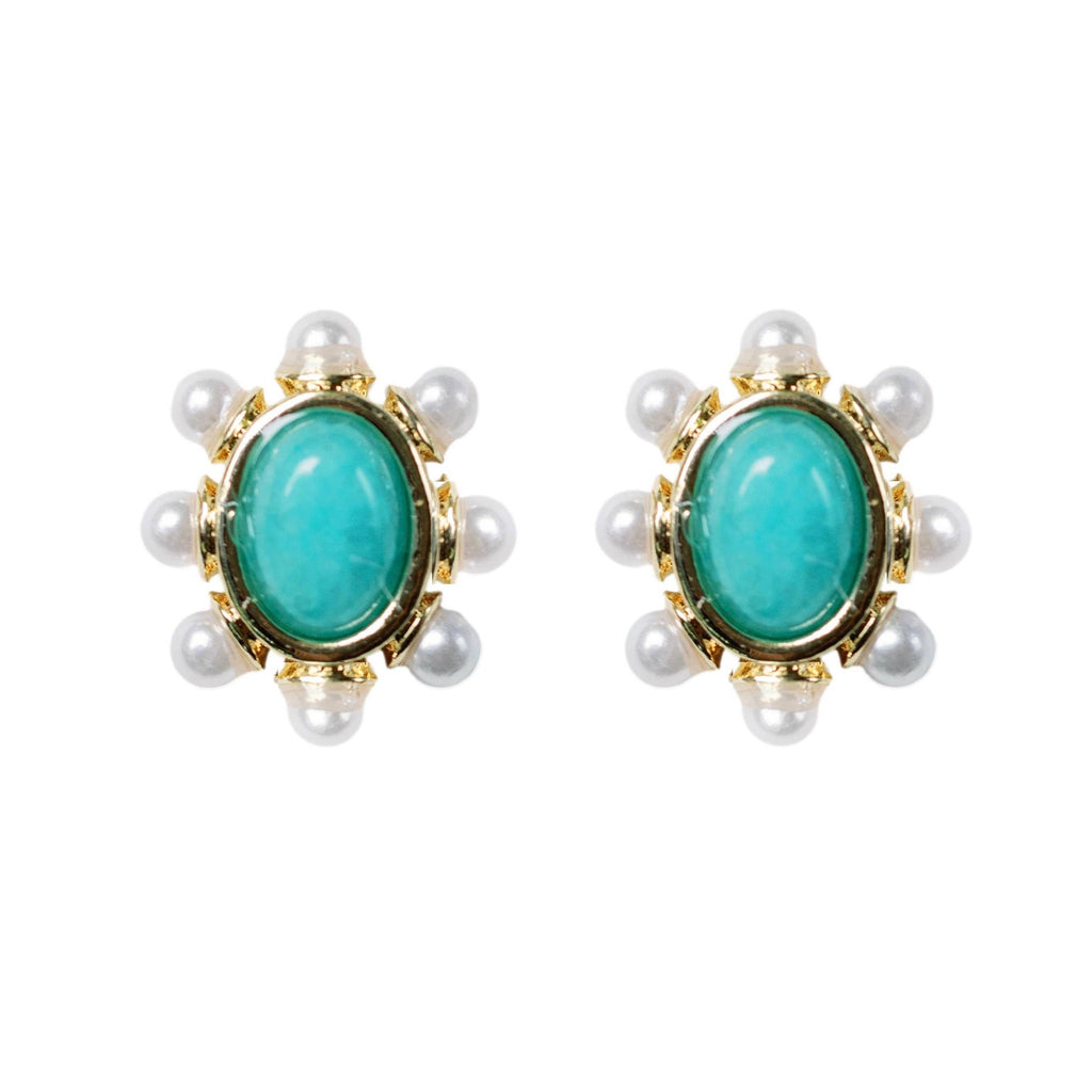 Turquoise Glam Stud Earrings