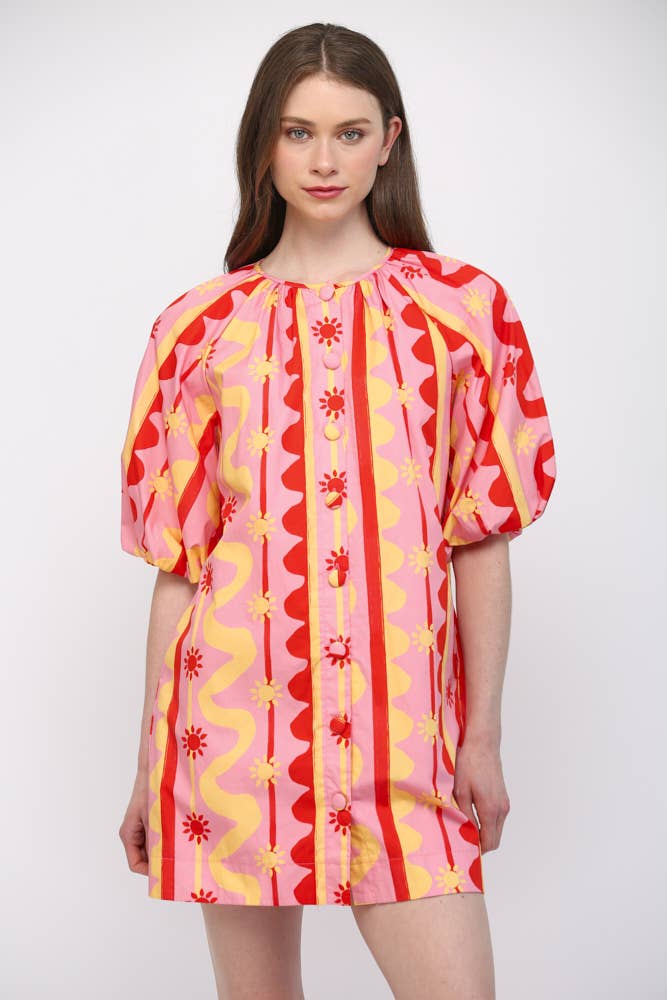 Sun and Wave Mini Dress