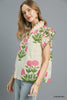 Lavender Love Floral Top-Pink/Cream