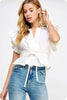 Whirlwind Romance Poplin Top-Off White