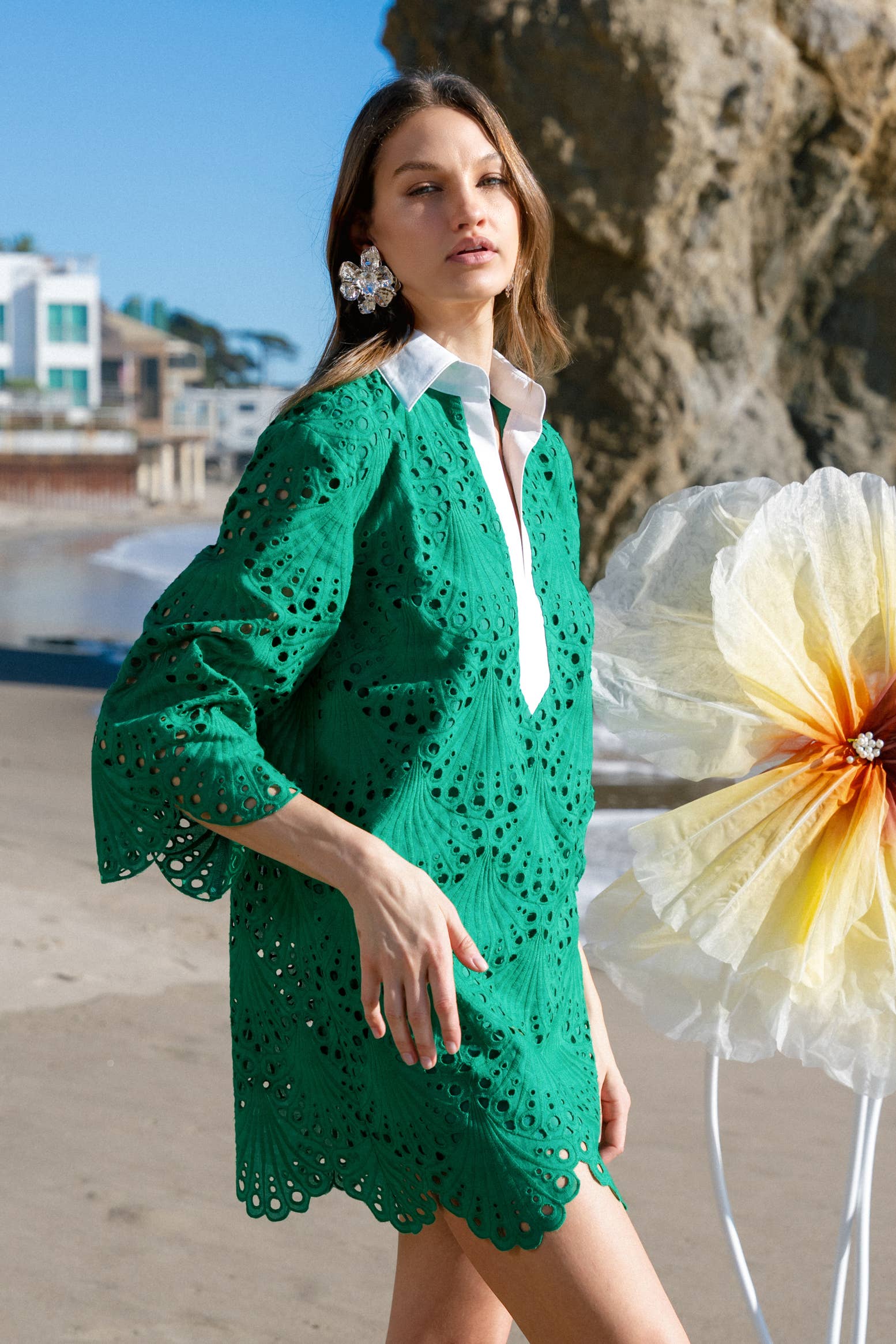 Amelia Eyelet Mini Dress