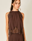 Rosalie Lace Top-Brown