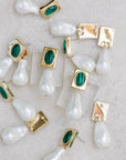 Vintage Malachite Drop Earrings