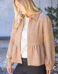 The Duchess Peplum Jacket-Tan