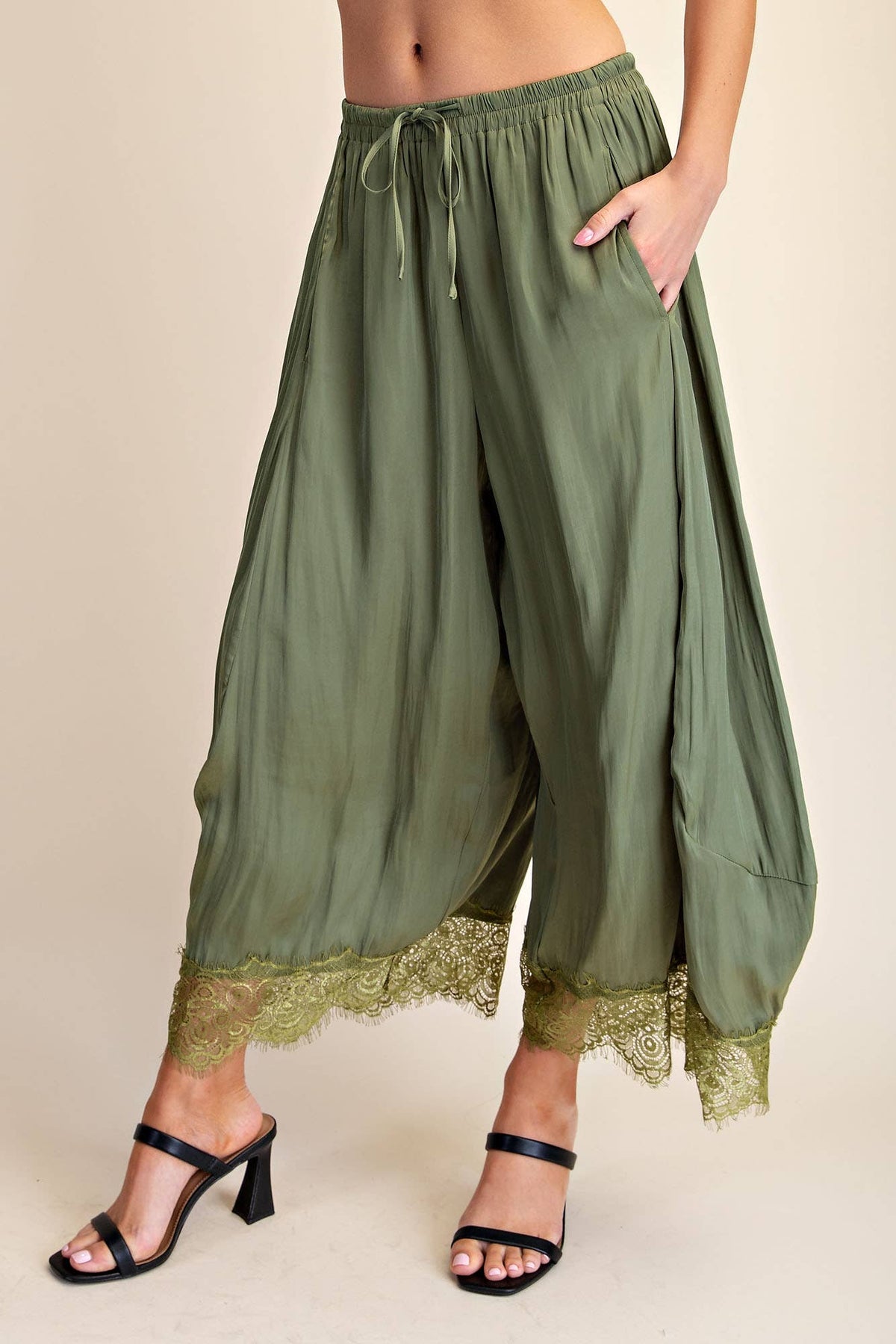 Arabian Nights Balloon Pants-Olive
