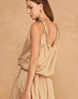 Breton Twisted Bubble Top-Tan/Blush