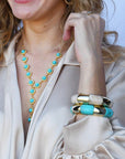 Turquoise Cascade Gold Necklace