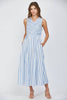Oceanside Bliss Striped Midi Dress