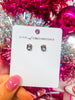 Birth Stone Stud Earrings- White