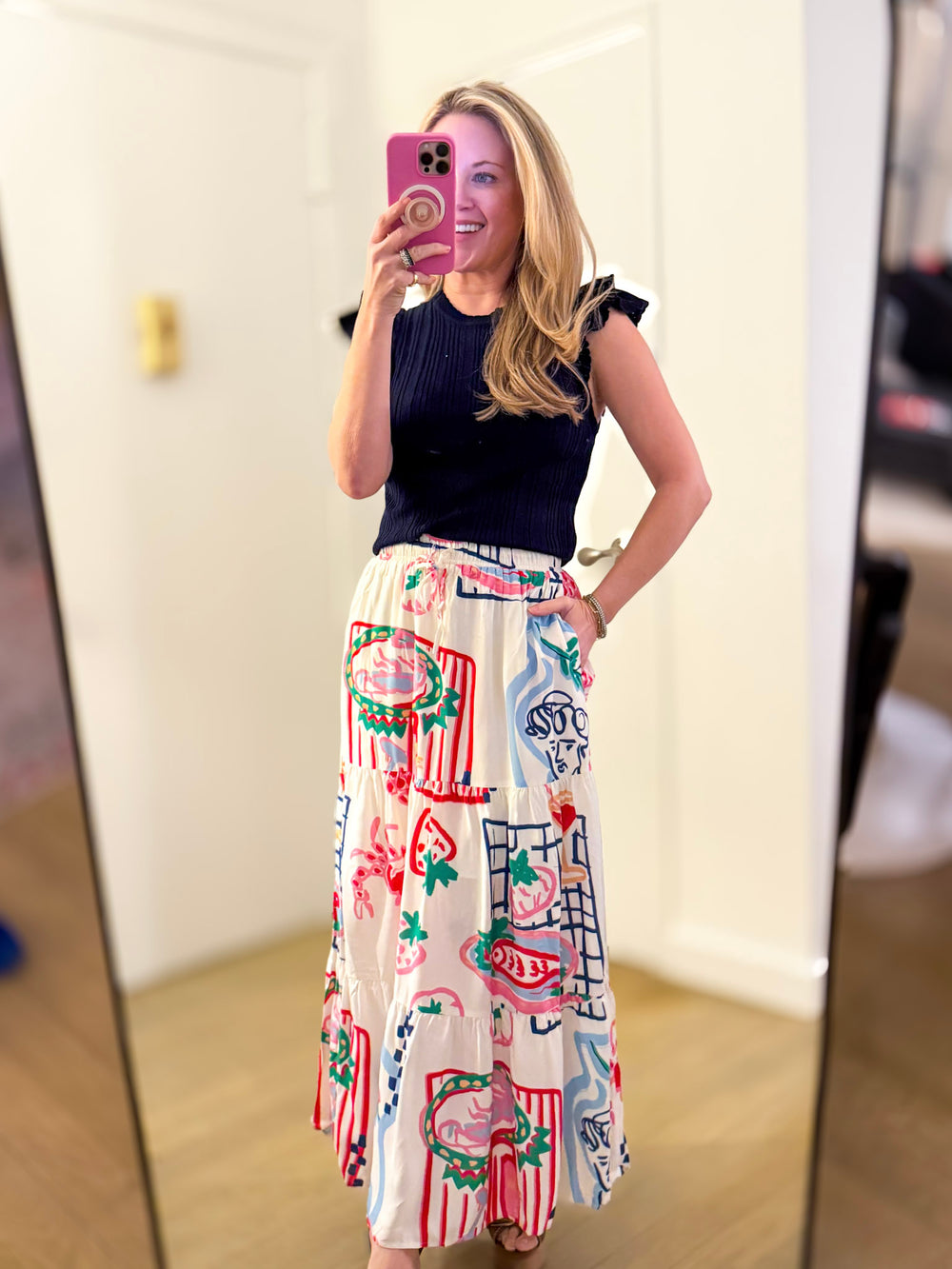Santorini Season Midi Skirt