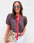 Boho Mix Floral Print Top