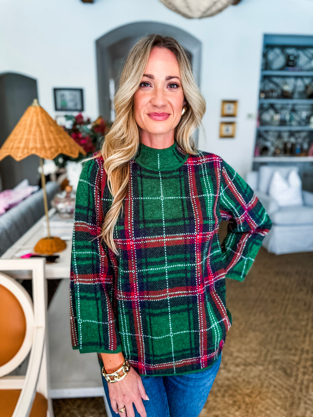 Tree Topper Plaid Top-Green