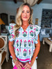 In The Garden Floral Top-Magenta
