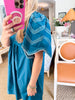 Countryside Mornings Mini Dress-Teal