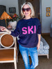 Ski Sport Sweater-Navy/Pink
