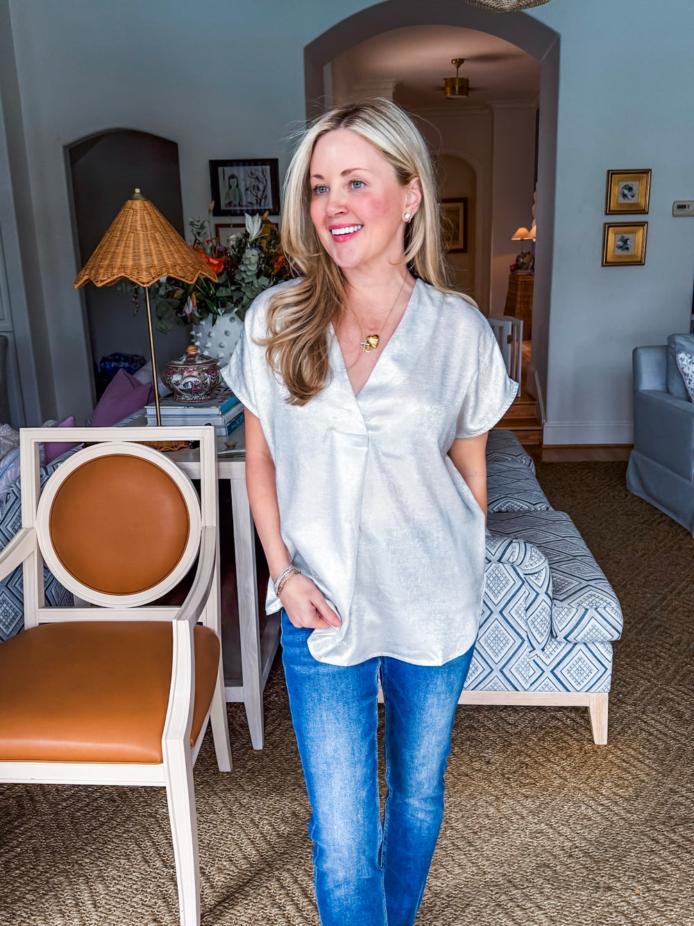 Gorgeous Glow Metallic Top