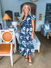 Meadow Moment Floral Midi Dress-Navy