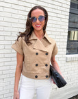 City Chic Crop Trench Top