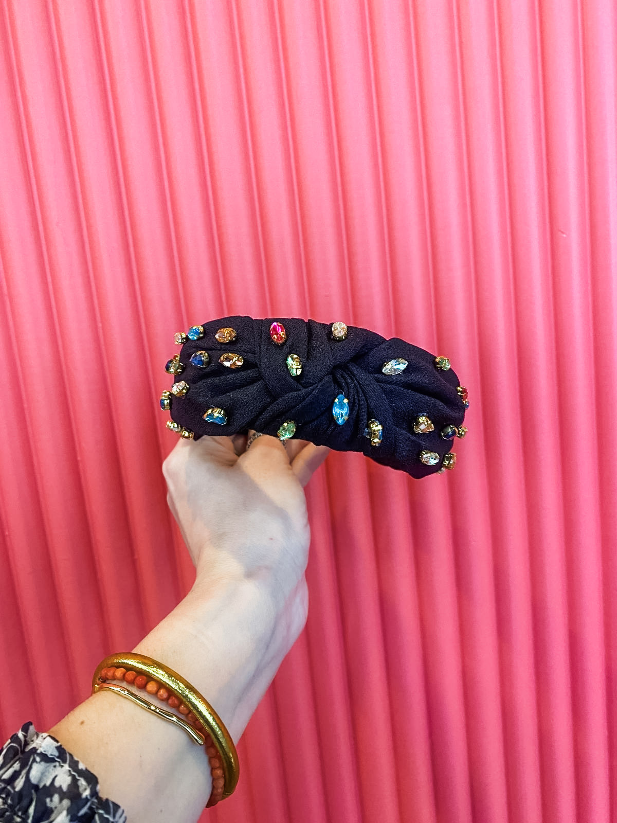 Gemmie Knotted Headband-Black