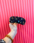 Gemmie Knotted Headband-Black